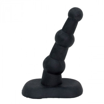 Чёрный анальный стимулятор с широким основанием Exhilarator Anal Plug 4 Black - 10,2 см.