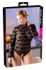 Пикантное боди с цветочным рисунком, черный