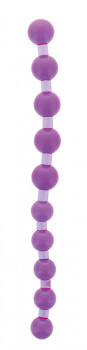 Фиолетовая анальная цепочка Jumbo Jelly Thai Beads Carded Lavender - 31,8 см.