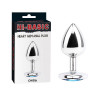 Серебристая анальная пробка со стразом Heart Gem Anal Plug - 7,1 см.