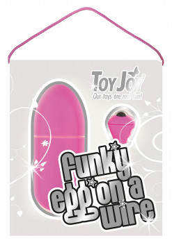 Лиловое виброяйцо Funky Egg ON A Wire - 7,5 см.