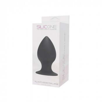 Экстра большая чёрная анальная пробка Plug MY Ass Silicone Extra Large - 13,5 см.