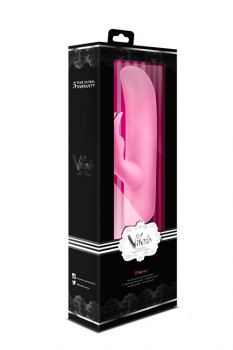 Розовый вибратор с клиторальным отростком Vilain Bianca Passion - 18 см.
