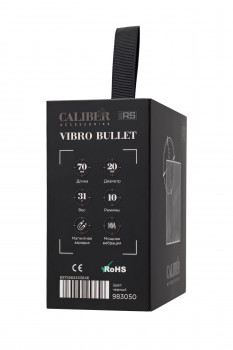 Черная перезаряжаемая вибропуля RealStick Caliber - 7 см.